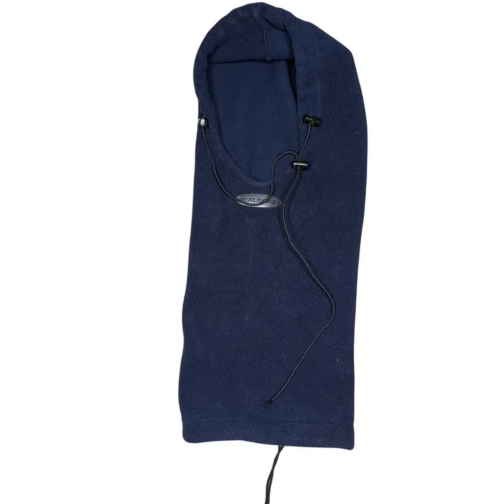Vintage Headsokz Navy Fleece Balaclava Hood Ski Snowboard Neck Warmer Y2K